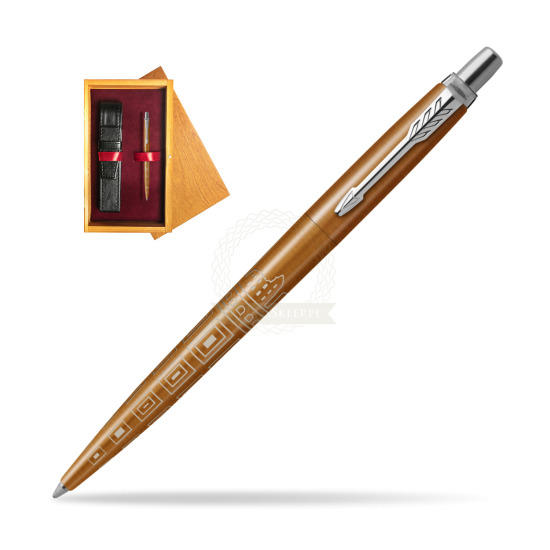 Parker JOTTER GLOBAL ICON - ROME Penna a sfera in single wooden box Honey Single Maroon