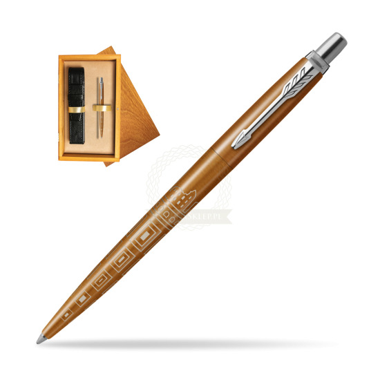 Parker JOTTER GLOBAL ICON - ROME Penna a sfera in single wooden box Honey Single Ecru