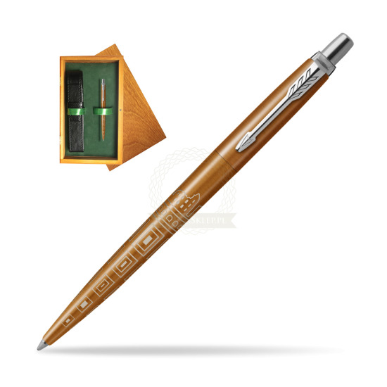 Parker JOTTER GLOBAL ICON - ROME Penna a sfera in single wooden box Honey Single Green