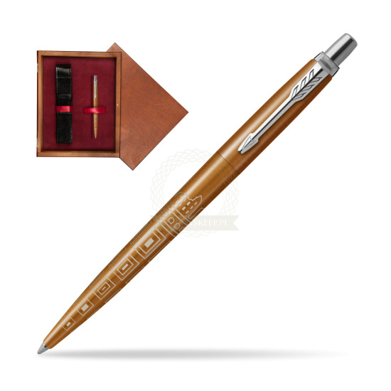 Parker JOTTER GLOBAL ICON - ROME Penna a sfera in single wooden box Mahogany Single Maroon