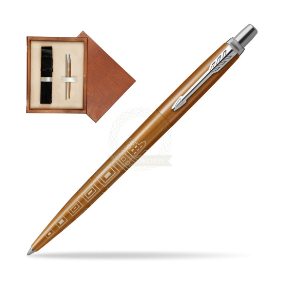 Parker JOTTER GLOBAL ICON - ROME Penna a sfera in single wooden box Mahogany Single Ecru