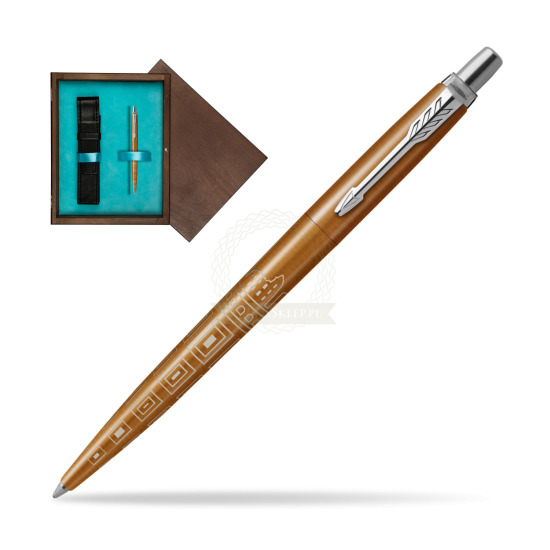 Parker JOTTER GLOBAL ICON - ROME Penna a sfera in single wooden box Wenge Single Turquoise 