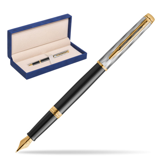 Waterman Hémisphère REFLETS DE PARIS Fountain pen in suede box navy blue