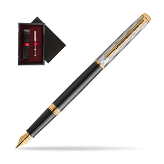 Waterman Hémisphère REFLETS DE PARIS Fountain pen in single wooden box Black Single Maroon