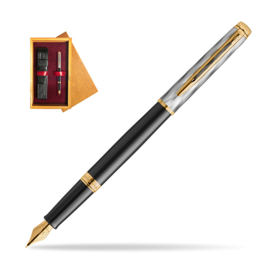 Waterman Hémisphère REFLETS DE PARIS Fountain pen in single wooden box Honey Single Maroon