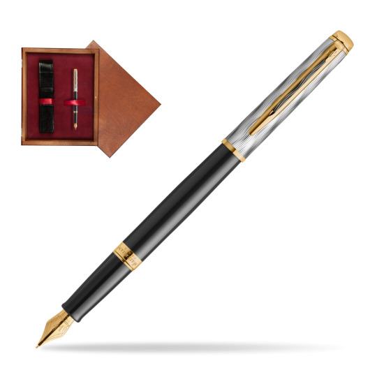 Waterman Hémisphère REFLETS DE PARIS Fountain pen in single wooden box Mahogany Single Maroon