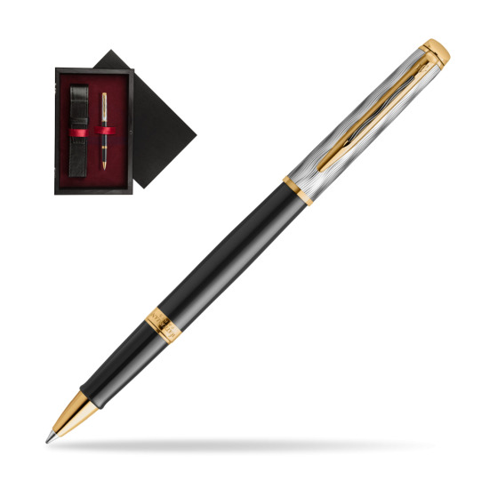 Waterman Hémisphère REFLETS DE PARIS Rollerball Pen in single wooden box Black Single Maroon