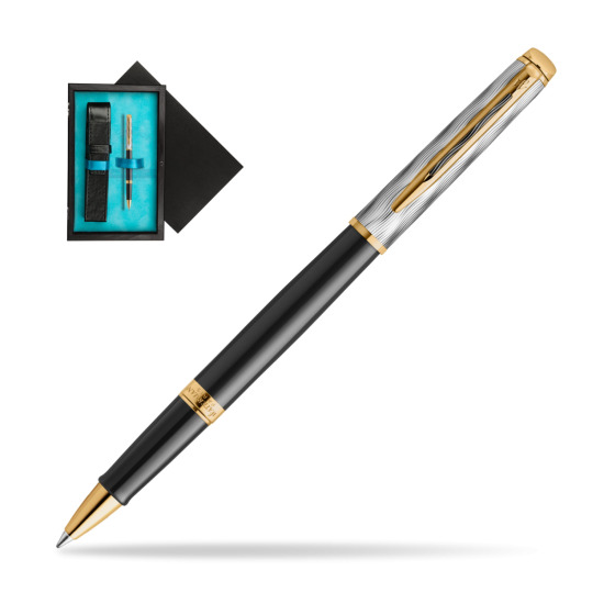 Waterman Hémisphère REFLETS DE PARIS Rollerball Pen in single wooden box Black Single Turquoise