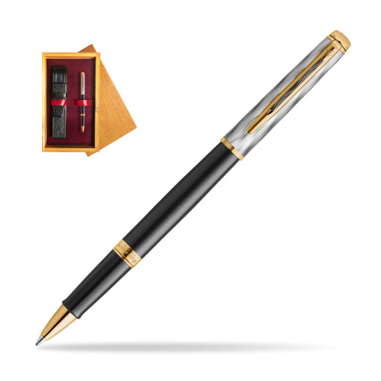 Waterman Hémisphère REFLETS DE PARIS Rollerball Pen in single wooden box Honey Single Maroon