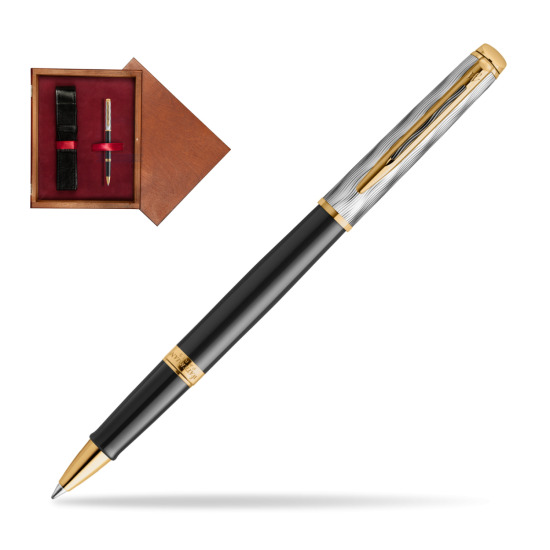 Waterman Hémisphère REFLETS DE PARIS Rollerball Pen in single wooden box Mahogany Single Maroon