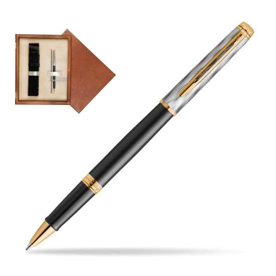 Waterman Hémisphère REFLETS DE PARIS Rollerball Pen in single wooden box Mahogany Single Ecru