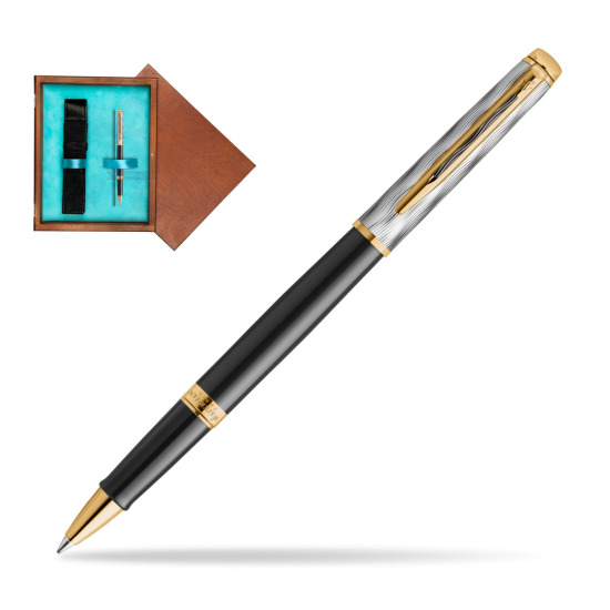 Waterman Hémisphère REFLETS DE PARIS Rollerball Pen in single wooden box Mahogany Single Turquoise 