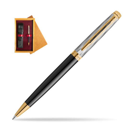Waterman Hémisphère REFLETS DE PARIS Ballpoint pen in single wooden box Honey Single Maroon