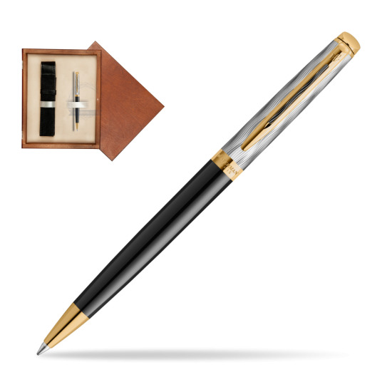 Waterman Hémisphère REFLETS DE PARIS Ballpoint pen in single wooden box Mahogany Single Ecru
