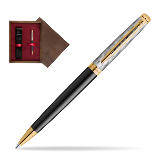 Waterman Hémisphère REFLETS DE PARIS Ballpoint pen in single wooden box Wenge Single Maroon