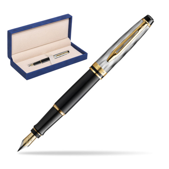 Waterman EXPERT REFLETS DE PARIS Fountain pen in suede box navy blue