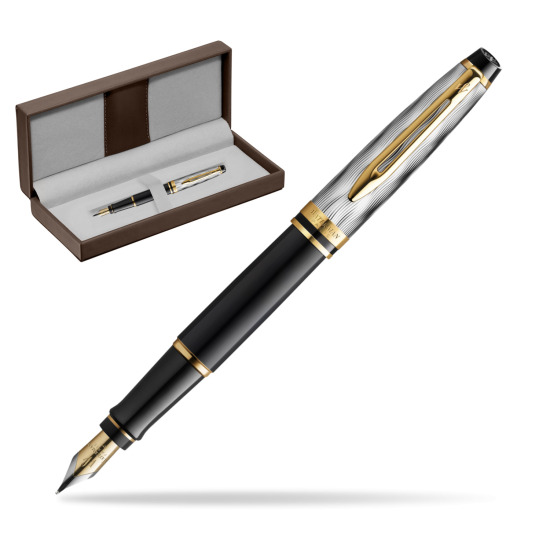Waterman EXPERT REFLETS DE PARIS Fountain pen in the brown leather box