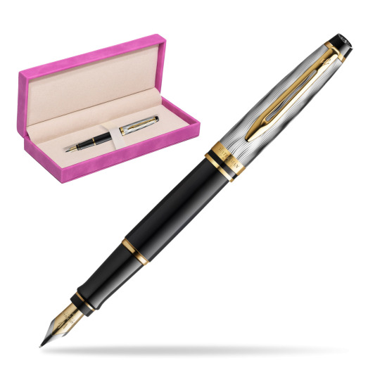 Waterman EXPERT REFLETS DE PARIS Fountain pen in suede box fuchsia