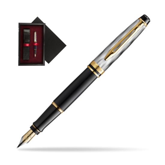 Waterman EXPERT REFLETS DE PARIS Fountain pen in single wooden box Black Single Maroon
