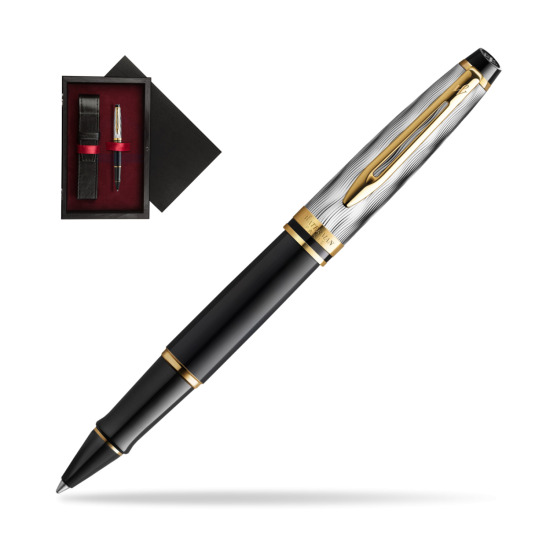 Waterman EXPERT REFLETS DE PARIS Rollerball pen in single wooden box Black Single Maroon