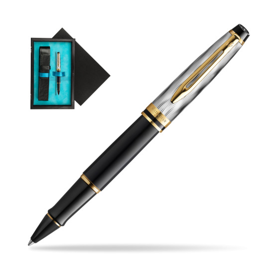 Waterman EXPERT REFLETS DE PARIS Rollerball pen in single wooden box Black Single Turquoise