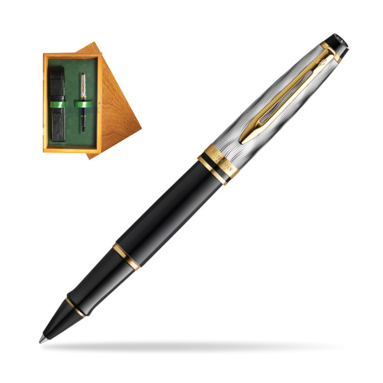 Waterman EXPERT REFLETS DE PARIS Rollerball pen in single wooden box Honey Single Green