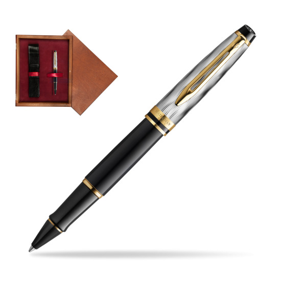 Waterman EXPERT REFLETS DE PARIS Rollerball pen in single wooden box Mahogany Single Maroon