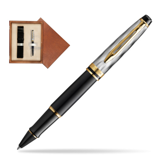 Waterman EXPERT REFLETS DE PARIS Rollerball pen in single wooden box Mahogany Single Ecru