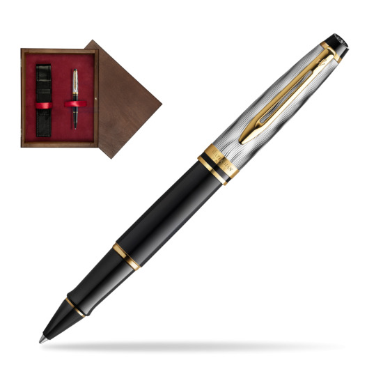 Waterman EXPERT REFLETS DE PARIS Rollerball pen in single wooden box Wenge Single Maroon