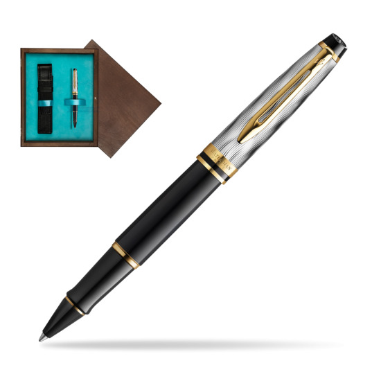 Waterman EXPERT REFLETS DE PARIS Rollerball pen in single wooden box Wenge Single Turquoise 