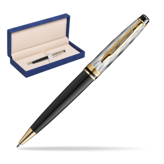 Waterman EXPERT REFLETS DE PARIS Ballpoint Pen in suede box navy blue