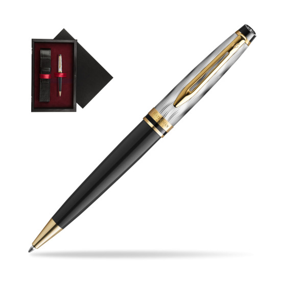 Waterman EXPERT REFLETS DE PARIS Ballpoint Pen in single wooden box Black Single Maroon
