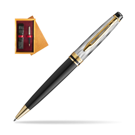 Waterman EXPERT REFLETS DE PARIS Ballpoint Pen in single wooden box Honey Single Maroon
