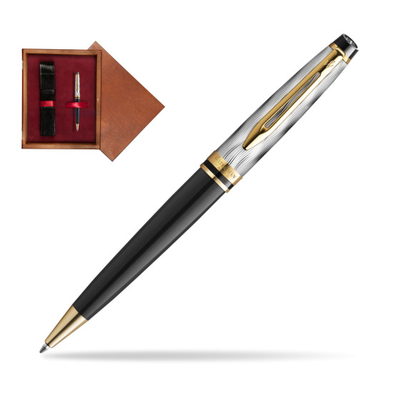 Waterman EXPERT REFLETS DE PARIS Ballpoint Pen in single wooden box Mahogany Single Maroon