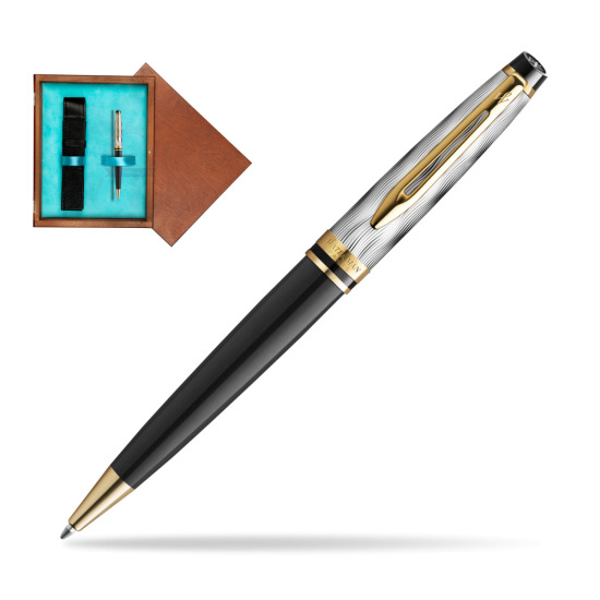 Waterman EXPERT REFLETS DE PARIS Ballpoint Pen in single wooden box Mahogany Single Turquoise 