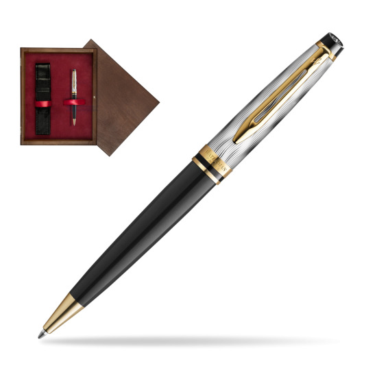 Waterman EXPERT REFLETS DE PARIS Ballpoint Pen in single wooden box Wenge Single Maroon
