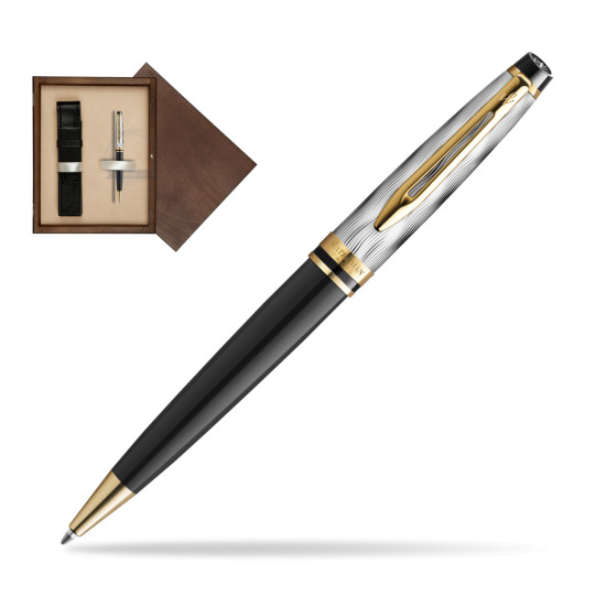 Waterman EXPERT REFLETS DE PARIS Ballpoint Pen in single wooden box Wenge Single Ecru