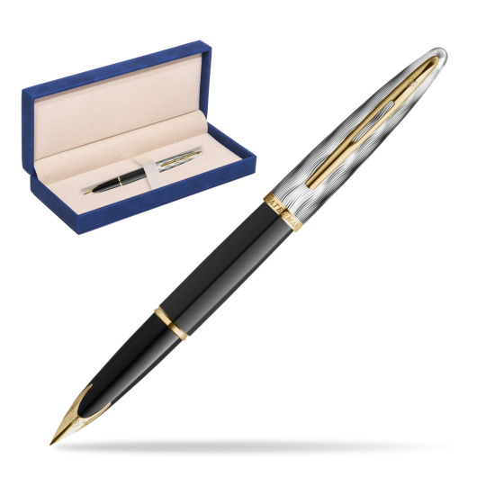 Waterman CARÈNE REFLETS DE PARIS Fountain pen in suede box navy blue