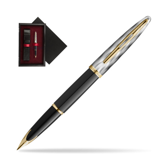 Waterman CARÈNE REFLETS DE PARIS Fountain pen in single wooden box Black Single Maroon