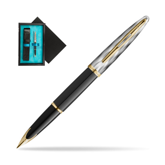 Waterman CARÈNE REFLETS DE PARIS Fountain pen in single wooden box Black Single Turquoise