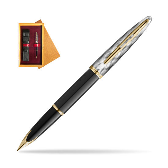 Waterman CARÈNE REFLETS DE PARIS Fountain pen in single wooden box Honey Single Maroon