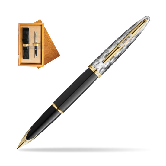 Waterman CARÈNE REFLETS DE PARIS Fountain pen in single wooden box Honey Single Ecru