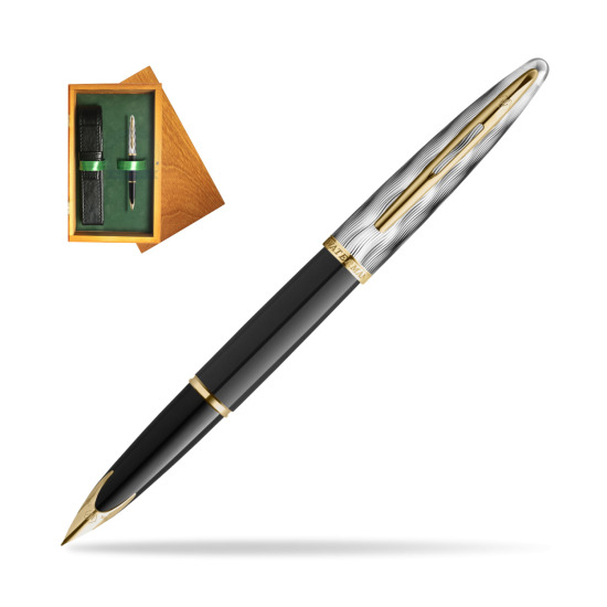 Waterman CARÈNE REFLETS DE PARIS Fountain pen in single wooden box Honey Single Green