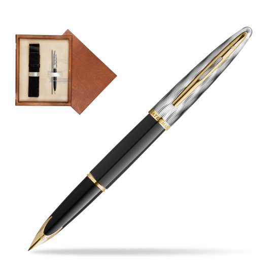 Waterman CARÈNE REFLETS DE PARIS Fountain pen in single wooden box Mahogany Single Ecru