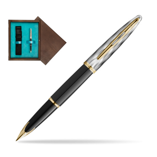 Waterman CARÈNE REFLETS DE PARIS Fountain pen in single wooden box Wenge Single Turquoise 