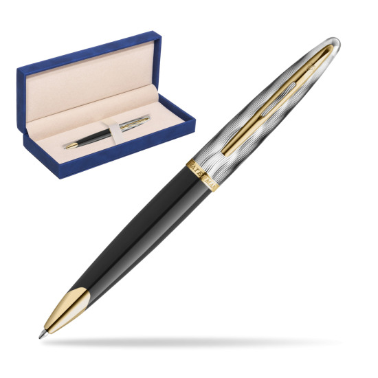 Waterman CARÈNE REFLETS DE PARIS Ballpoint pen in suede box navy blue