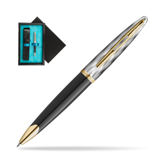 Waterman CARÈNE REFLETS DE PARIS Ballpoint pen in single wooden box Black Single Turquoise