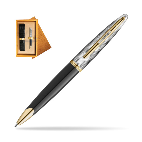 Waterman CARÈNE REFLETS DE PARIS Ballpoint pen in single wooden box Honey Single Ecru