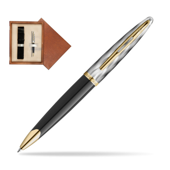 Waterman CARÈNE REFLETS DE PARIS Ballpoint pen in single wooden box Mahogany Single Ecru