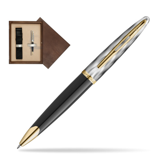 Waterman CARÈNE REFLETS DE PARIS Ballpoint pen in single wooden box Wenge Single Ecru